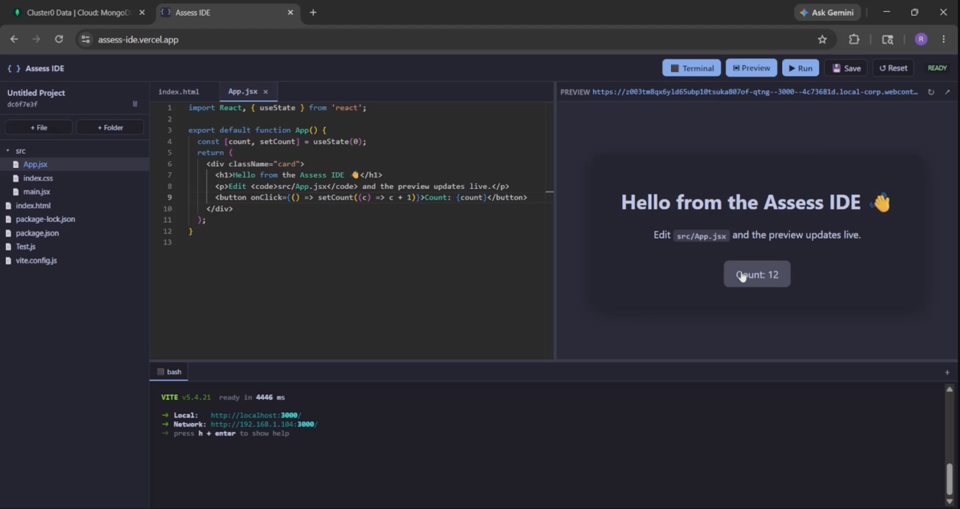 Preview of Assess IDE