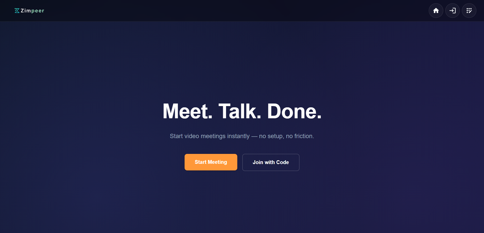 Preview of Zimpeer video meeting app